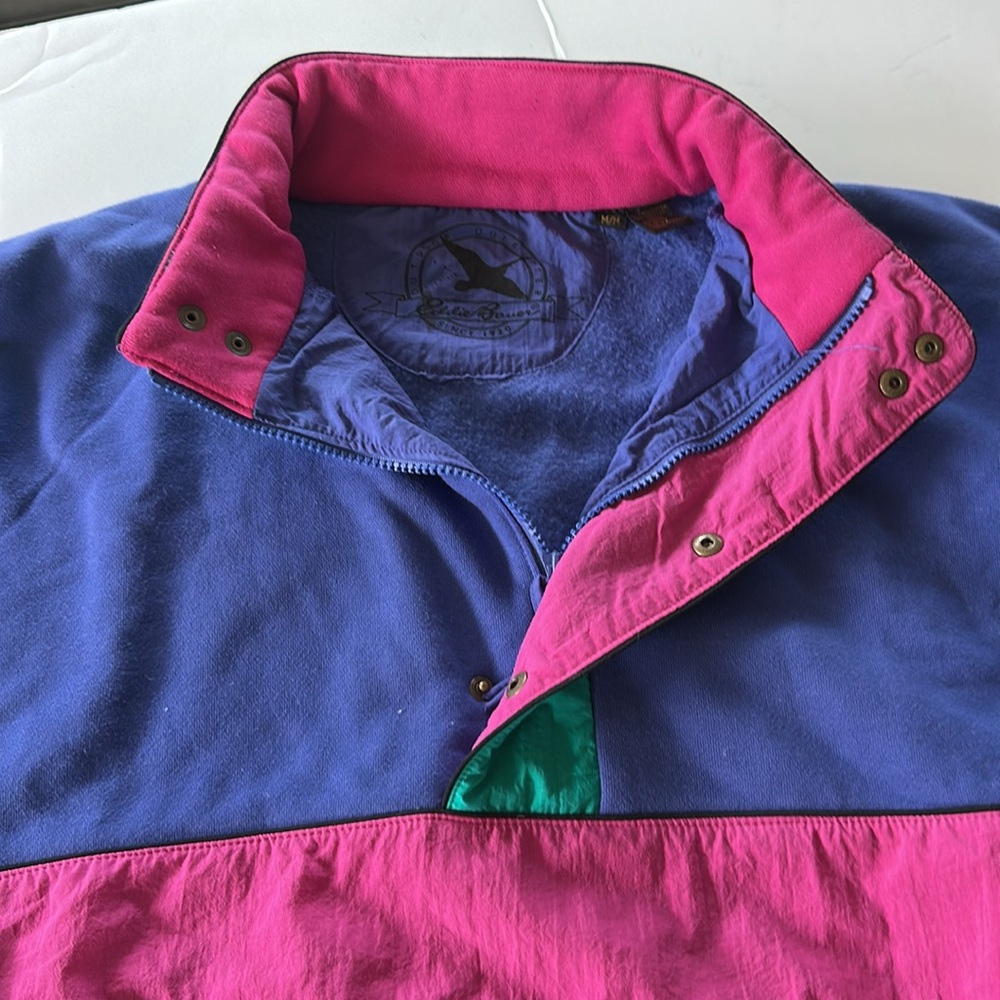 Eddie Bauer Vintage Colorblock Pullover Sweatshirt size Medium - Picture 4 of 8